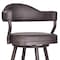 Armen Living Justin 26" Counter Height Swivel Vintage Brown Faux Leather Bar Stool with Brown Metal Legs LCJTBABRBR26 - alternate 7